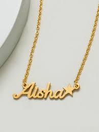 Gold Plated 925 Sterling Silver Name Necklace - Name Plate - SOOSI 17" Chain with Pendant-SHNP001GP