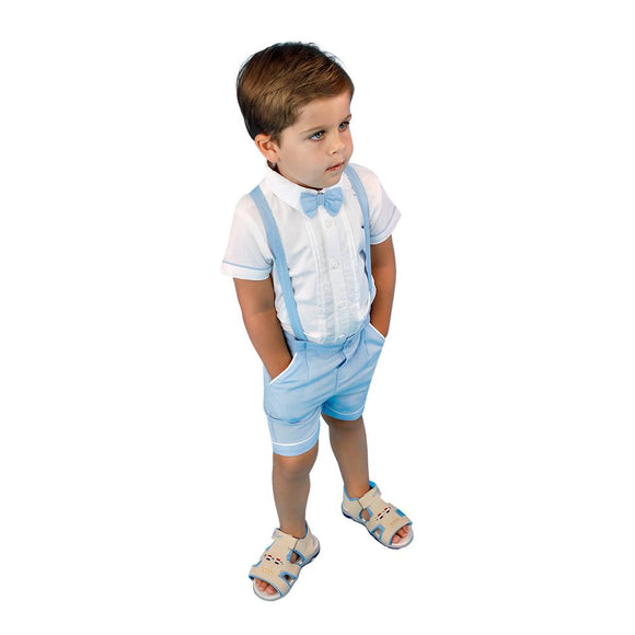 COOL BLUE AND WHITE DRESS FOR BABY BOYS-AAKBBD001